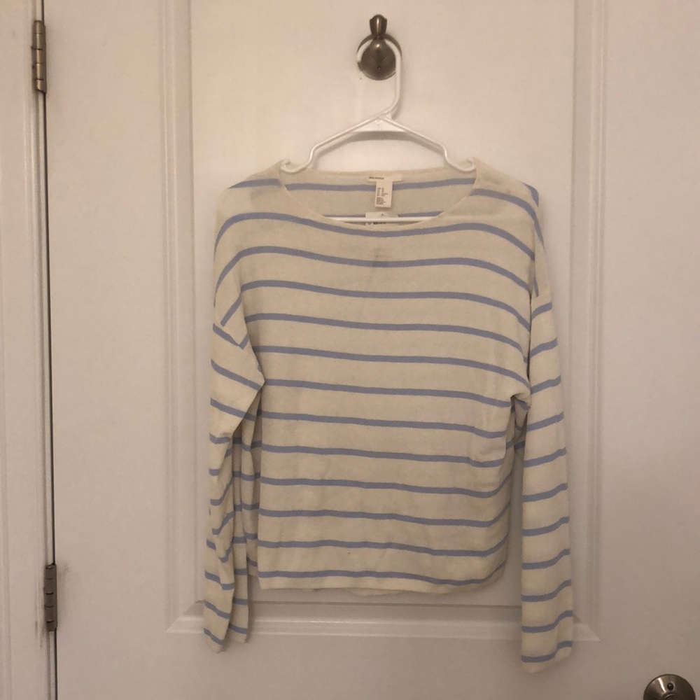 XS Blue and White Striped Top From H&M